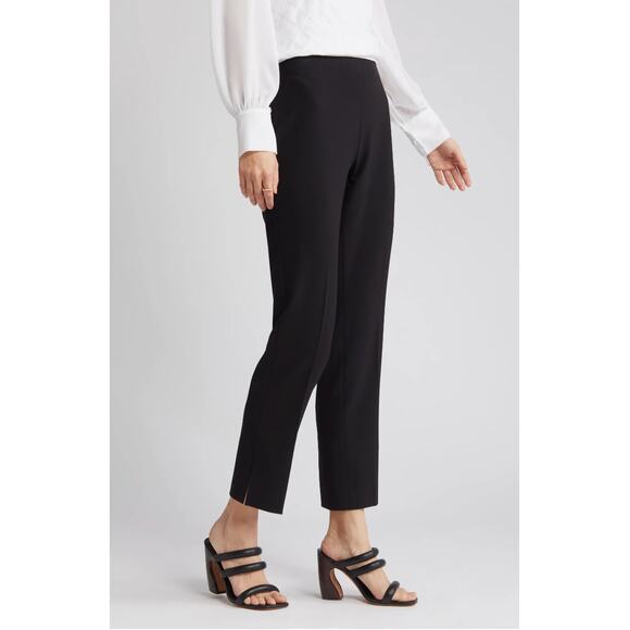 Halogen Womens Dress Pants 8 Blue Ankle Flare Side Slit Side Zip NWOT - Picture 4 of 12